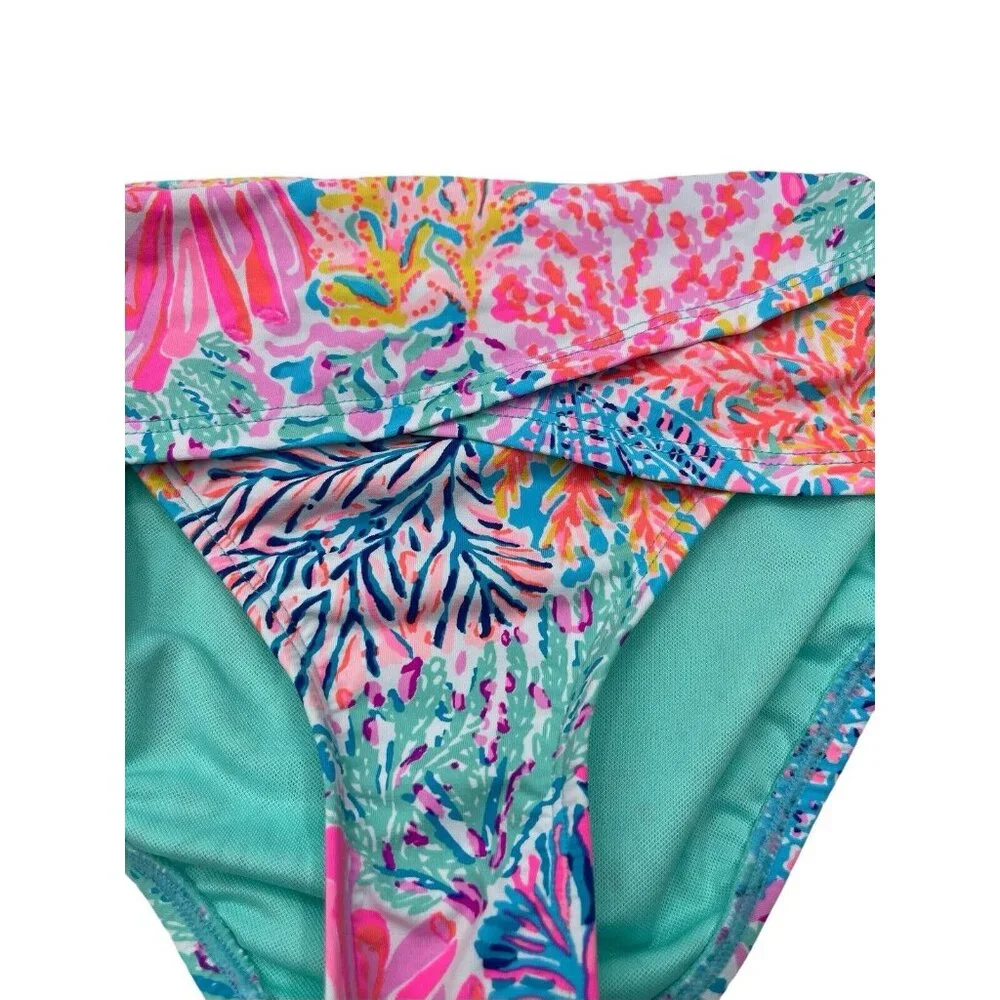 Lilly Pulitzer SPLASH DANCE LAGOON SARONG HIPSTER Swimsuit Bikini Bottom Size 2‎